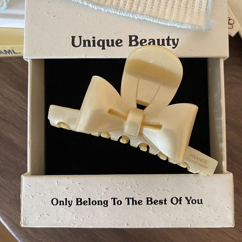 1pc French Design Butterfly Bow Clip, Medium Size, Elegant and Sweet Temperament, Braided Hair Shark Clip Hair Accessory