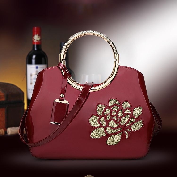 Модная портативная женская сумка из лакированной кожи, женская сумка с блестящей оболочкой, диагональная сумка на одно плечо