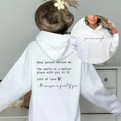 Dear Person Behind Me Толстовка You Matter Толстовка с капюшоном You Are Enough Толстовки унисекс Пуловер Health Matters Топы доброты Унисекс