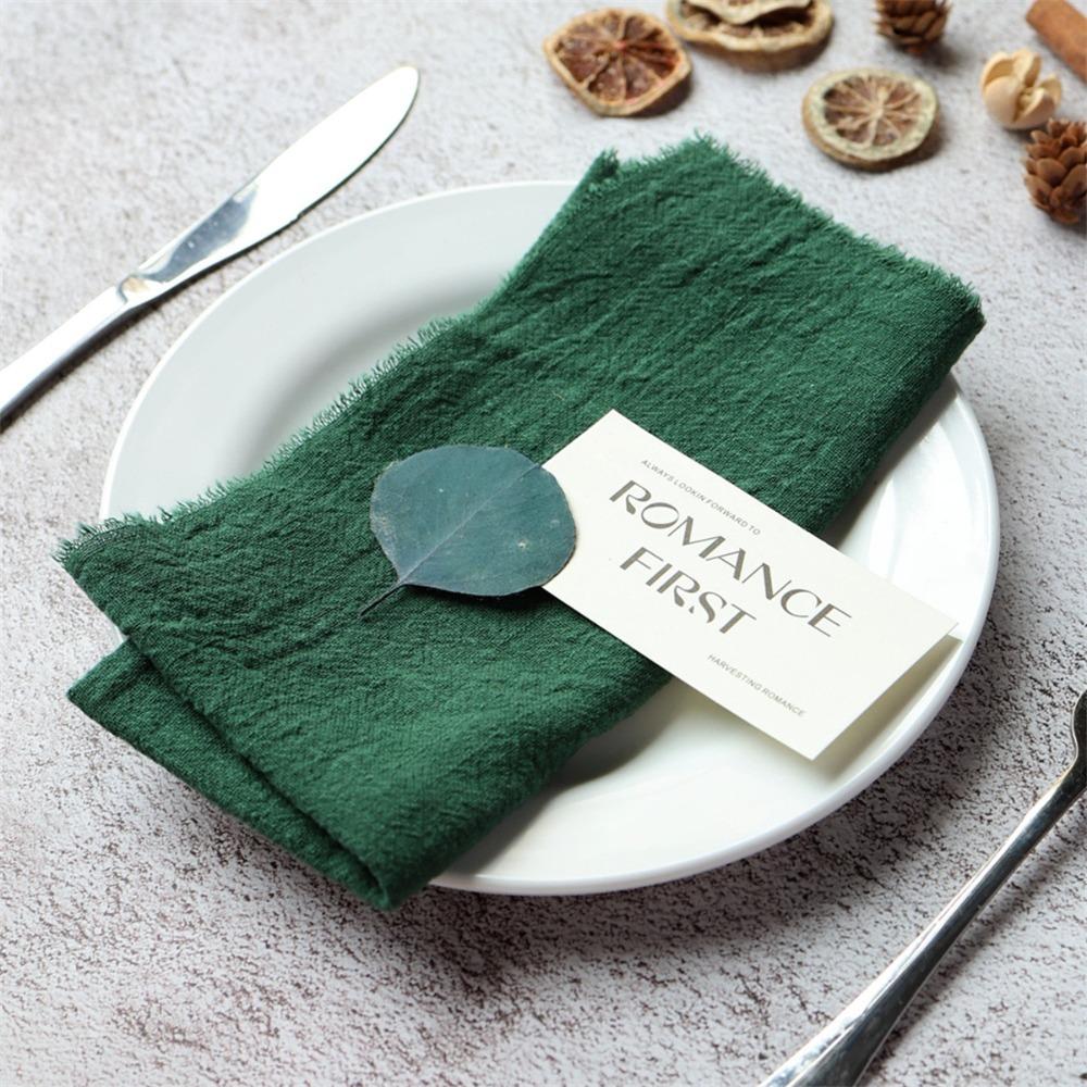 6pcs Rustic Cloth Napkin Washable Table Decoration Party Supplies Gauze Table Towel  Christmas