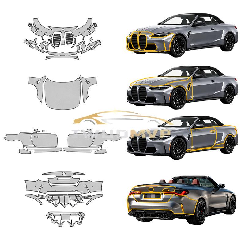 Прозрачная матовая TPU пленка PPF с предварительной резкой для M4 Competition Convertible (2021-2024 гг.)