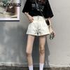 Summer Rolled Denim Shorts Tide Women's High-waisted Loose A Word Super Shorts