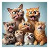 Full Drill Round Diamond Embroidery Home Decoration Cat Themed 5D DIY Diamond Painting Kit Craft Set for Art Wall Decor