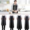 Oil-proof Chef Apron PU Leather Nail Art Cafe Workwear Durable Kitchen Apron Unisex