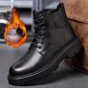 FashionNew Роскошные ботинки из коровьей шерсти на платформе для мужчин Зимняя мода Мягкая подошва из коровьей кожи Мужские новые дизайнерские ботильоны для мужчин