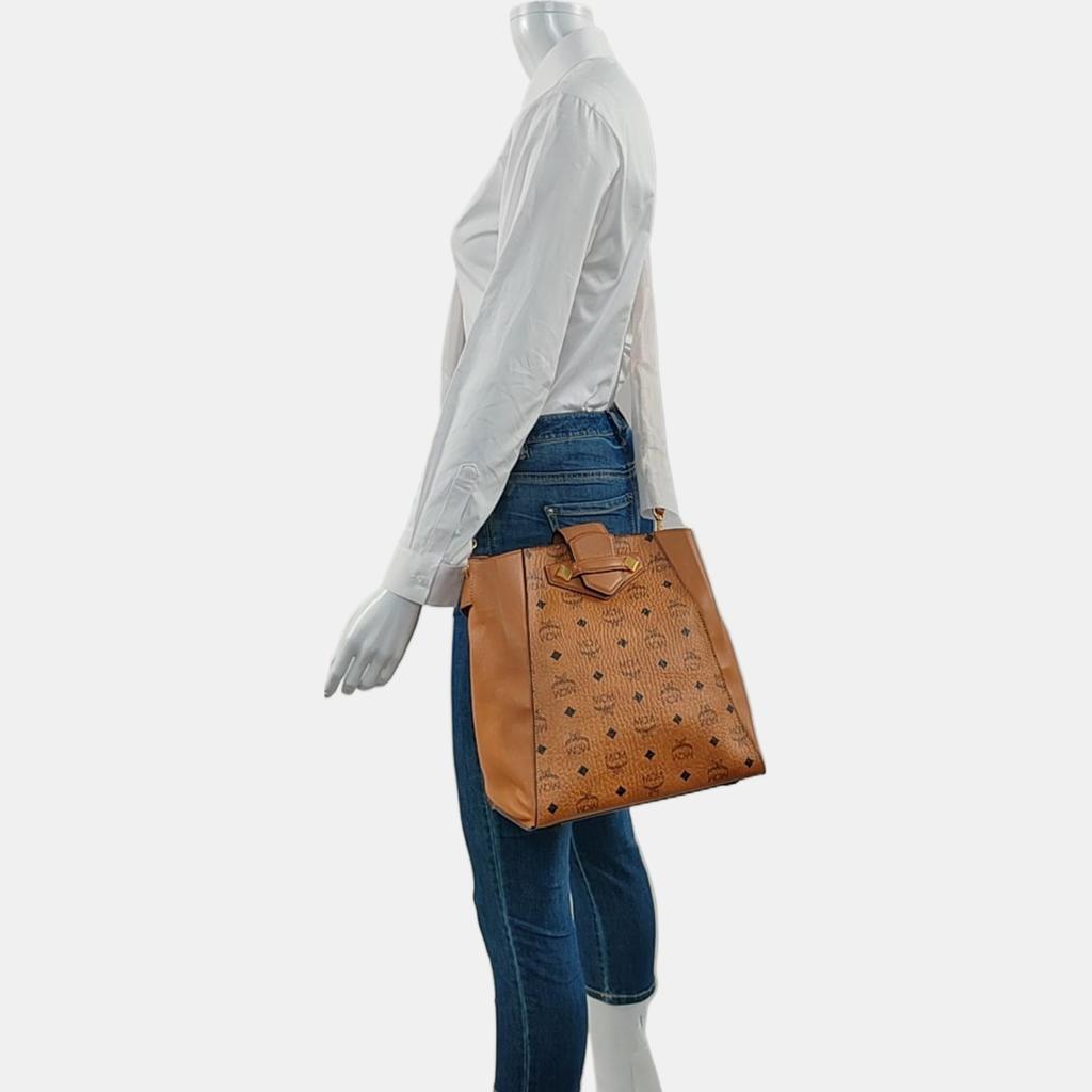 [Pre-Owned] Fashion Monogram Print Leather Bucket Bag - Excellent #2DXOUV