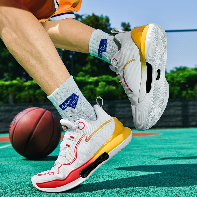Actual Combat Basketball Shoes Male Wear-resistant Shock Absorption Low Help Students Rebound Professional Sports Shoes