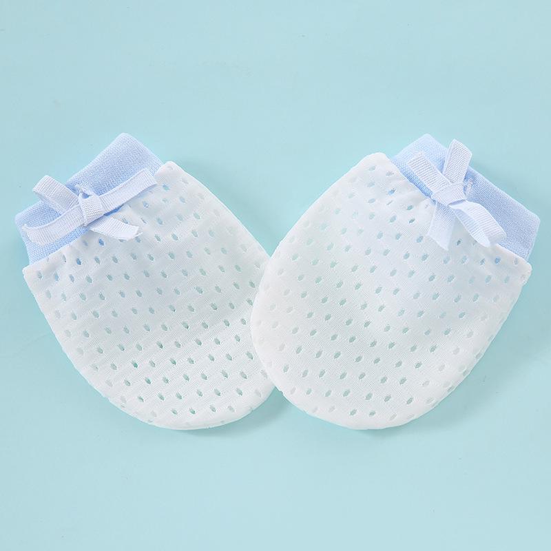 Дышащие перчатки из ледяного шелка от царапин для новорожденных, мягкий манжет, 0-6 месяцев, Защита для рук