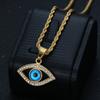 Europe, America, Jewelry, Gold-plated Diamonds, Turkish Blue Eye Pendant Necklace.