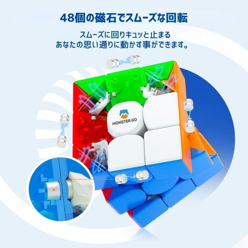 Procedure Instructions Monster Go MG356 3x3 EDU Stickerless Magic Cube Monster Go Stickerless Gancube [Completion Video/Japanese Included]