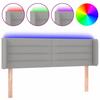 vidaXL LED Kopfteil Hellgrau 147x16x78/88 cm Stoff
