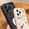 Для iPhone 16 Pro 15 14 Plus 13 12 Pro Max 11 Xs Xr 8 7 Cherry Pattern матовый ударопрочный мягкий TPU защита линз противоударный чехол конфетного цвета