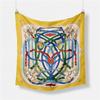 Twill Silk Scarf Woman Melt Chain Print Square Scarves Wraps Bandana Small Hijab Foulards Lady Tie Headband Neckerchief 53CM