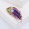 Creative Personality Retro Style Peacock Feather Brooch Inlaid with Zircon Colored Chest Flower Accessory
