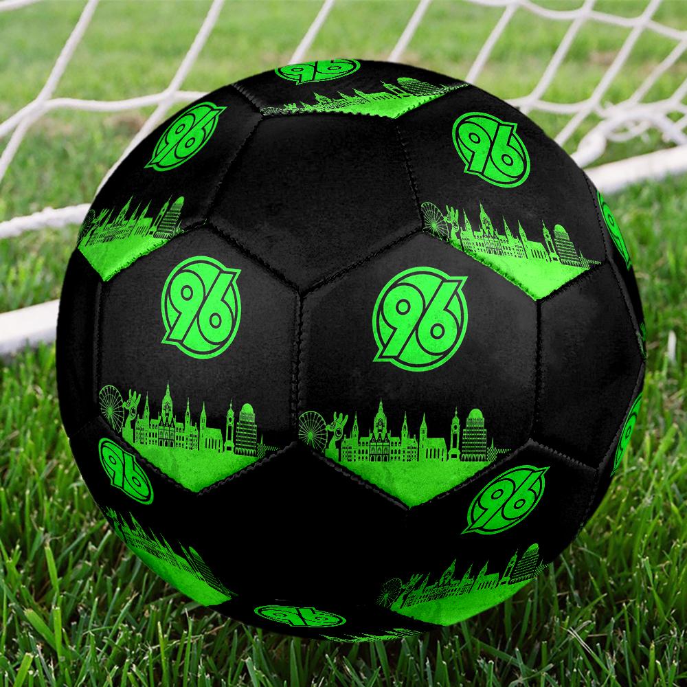 Hannover 96 Indoor Soccer Ball Colorful Machine Stitched PVC Size 5 Team Training Competition Ready Durable High-Bounce Cool Sports Gift