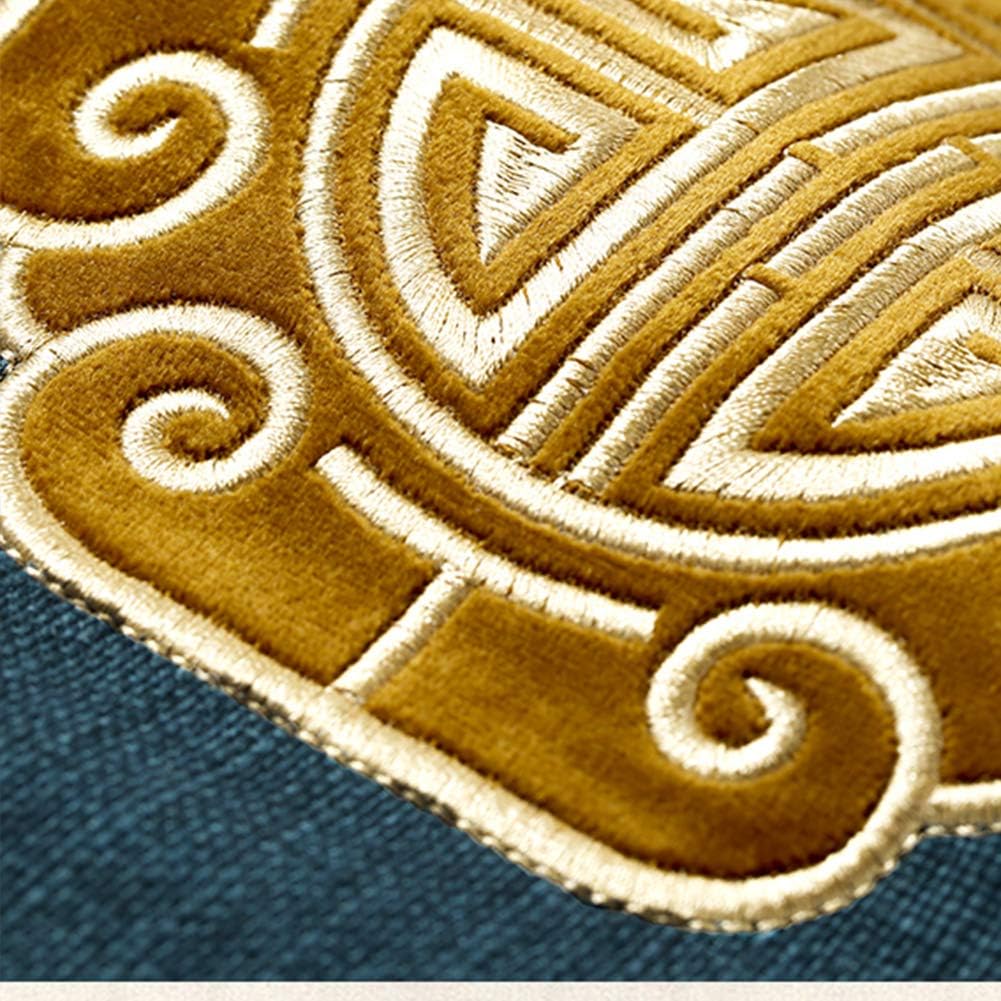 Мягкие Удобные Прочные Подушки для Стульев Гостиная Балкон, Китайская Нескользящая Подушка для Сиденья, Хлопок Лен Вышитая Подушка для Стула Красная 45x38см(18x15 дюймов)