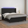 VidaXL Slatted Bed Base with Mattress and LED, Upholstered Bed, Double Bed, Adult Bed for Interior Bedroom, 3139391