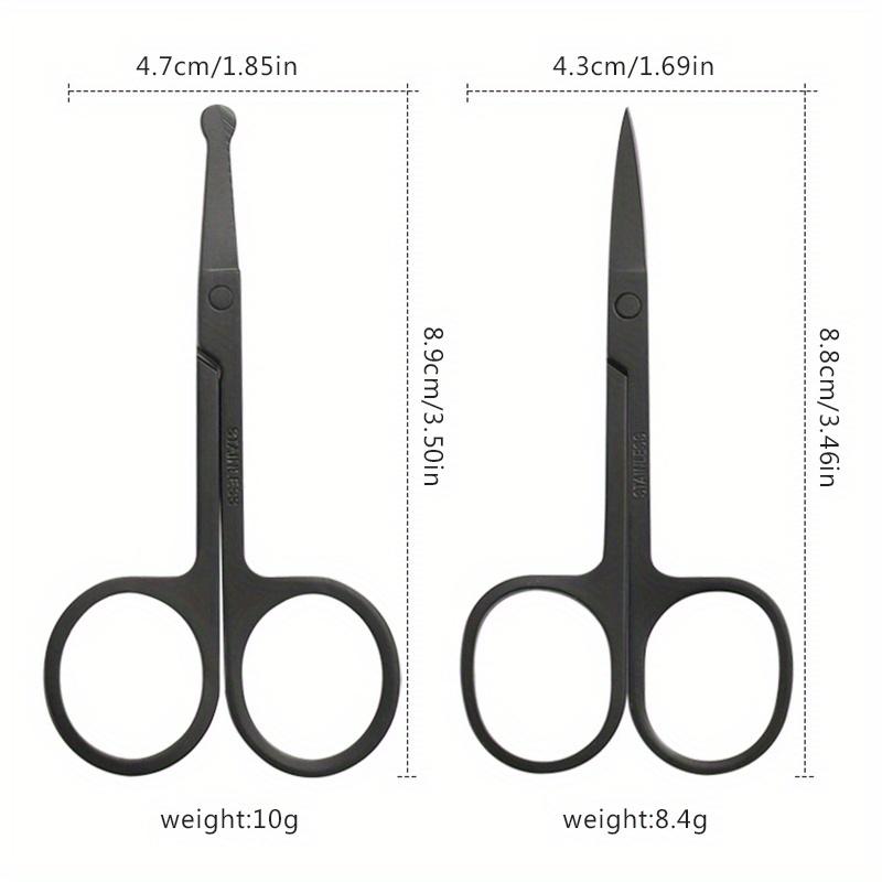 Ножницы для черного носа из нержавеющей стали с круглой головкой, триммер для красоты, триммеры для волос в носу, портативные эргономичные инструменты для стрижки волос в носу