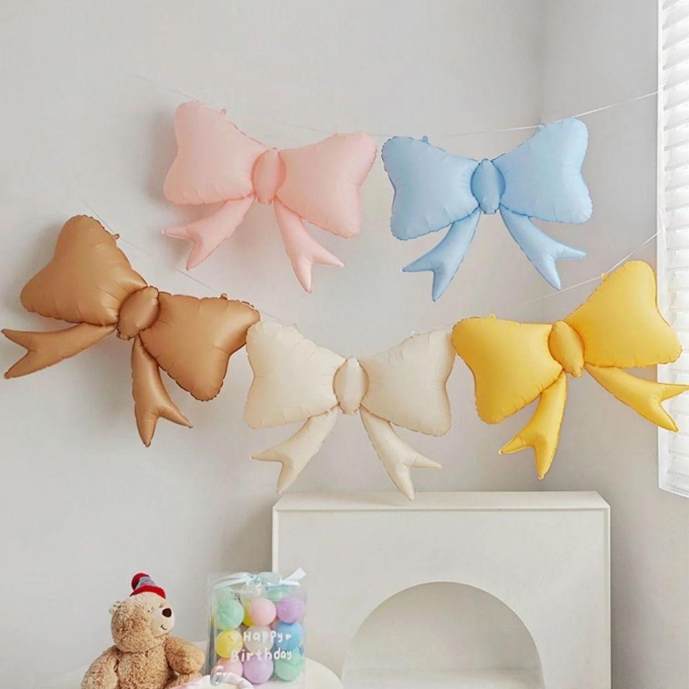 Ins Giant Bow Balloon Macaroon Color Large Butterfly Balloon New Foil Matte Balloon Kids Birthday