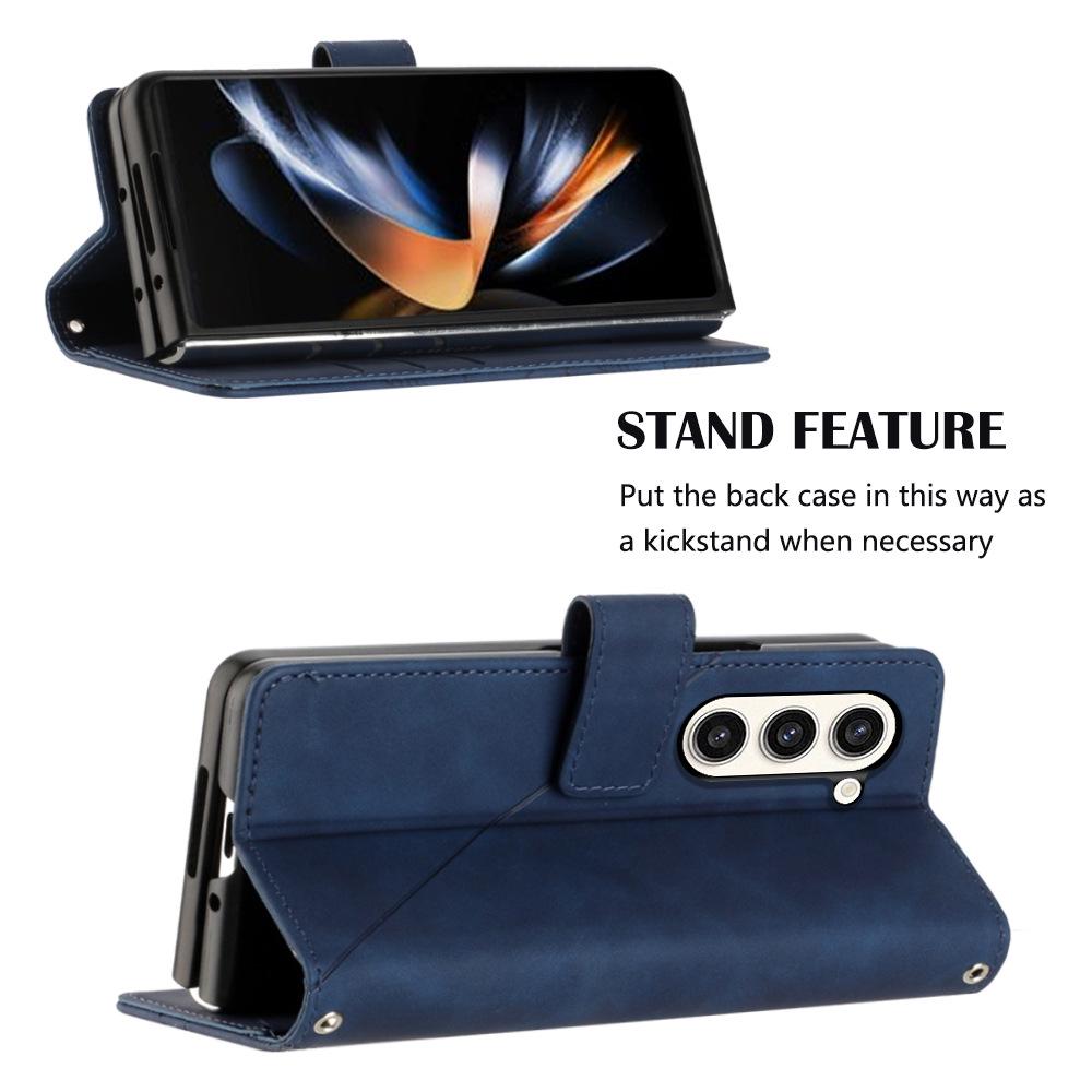 Кожаный чехол-кроссбоди для Samsung Z Fold 5 со слотом для карт и подставкой