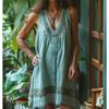 Summer V-neck Vintage Bohemian Style Cotton and Linen Women's Vest Dresses