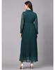 Women Fit and Flare Dark Green Dress