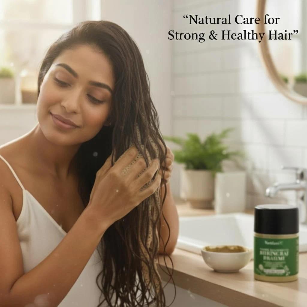 HerbtoniQ Bhringraj Brahmi Shampoo Powder Amla Shikakai Hibiscus 500g Hair Care