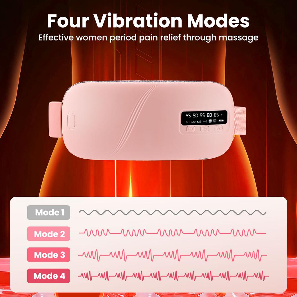 Electric Heating Waist Massage Belt for Period Cramp Relief, Menstrual Heating Pad Warm Palace Belt Period Heating Belt