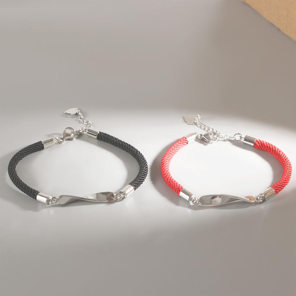 Ювелирные изделия Женские Волна Цинк Цинковый сплав Мужские Плетение Веревка Кольцо Мебиуса Браслет Дружбы Браслеты для пар Ручная веревка