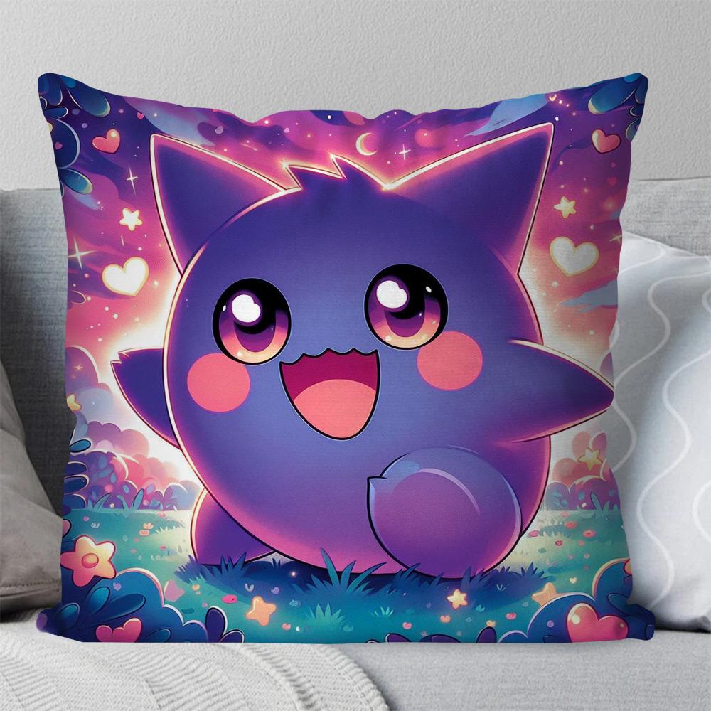 1pc Cartoon Anime G-Gengar P-Pokemon Pillow CaseSquarePillowBedroomSofaLeisureComfortCushionCarLivingRoom Home Decoration 40X40
