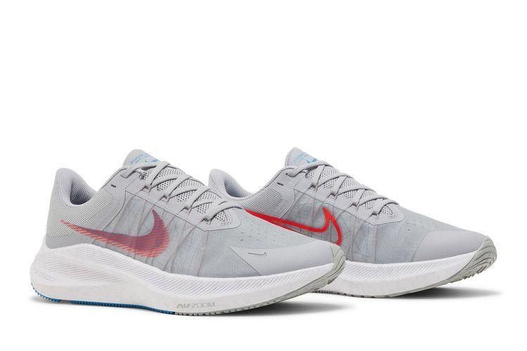 Nike Winflo 8 'Wolf Grey Bright Crimson' Men's Sneakers