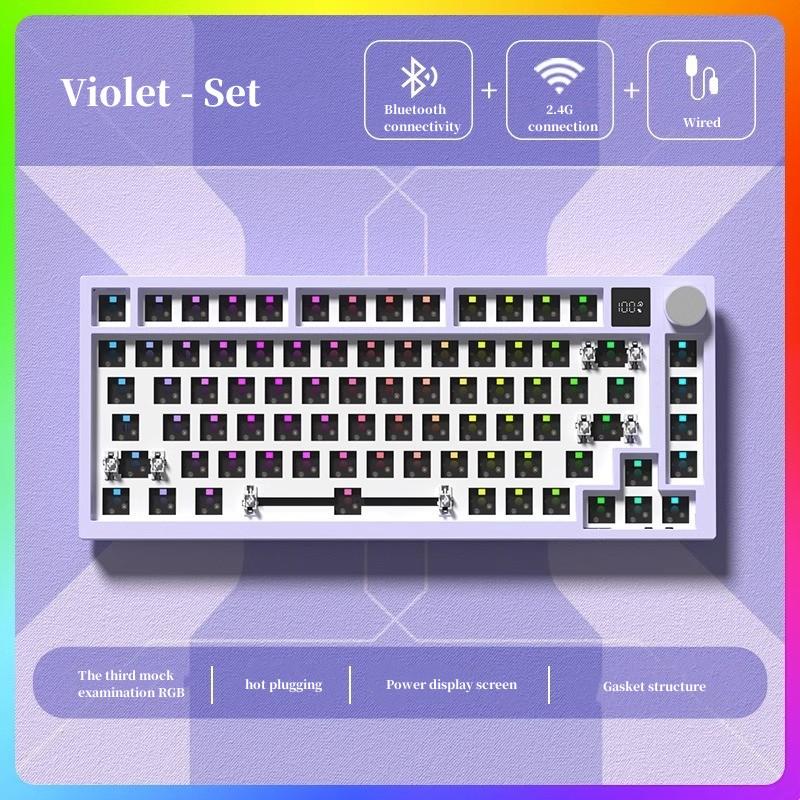 New Arrival Professional 81 Key Gateron Switch LED Backlit Mechanical Gaming Keyboard 2.4GHz Wireless Charger USB Type-C Desktop