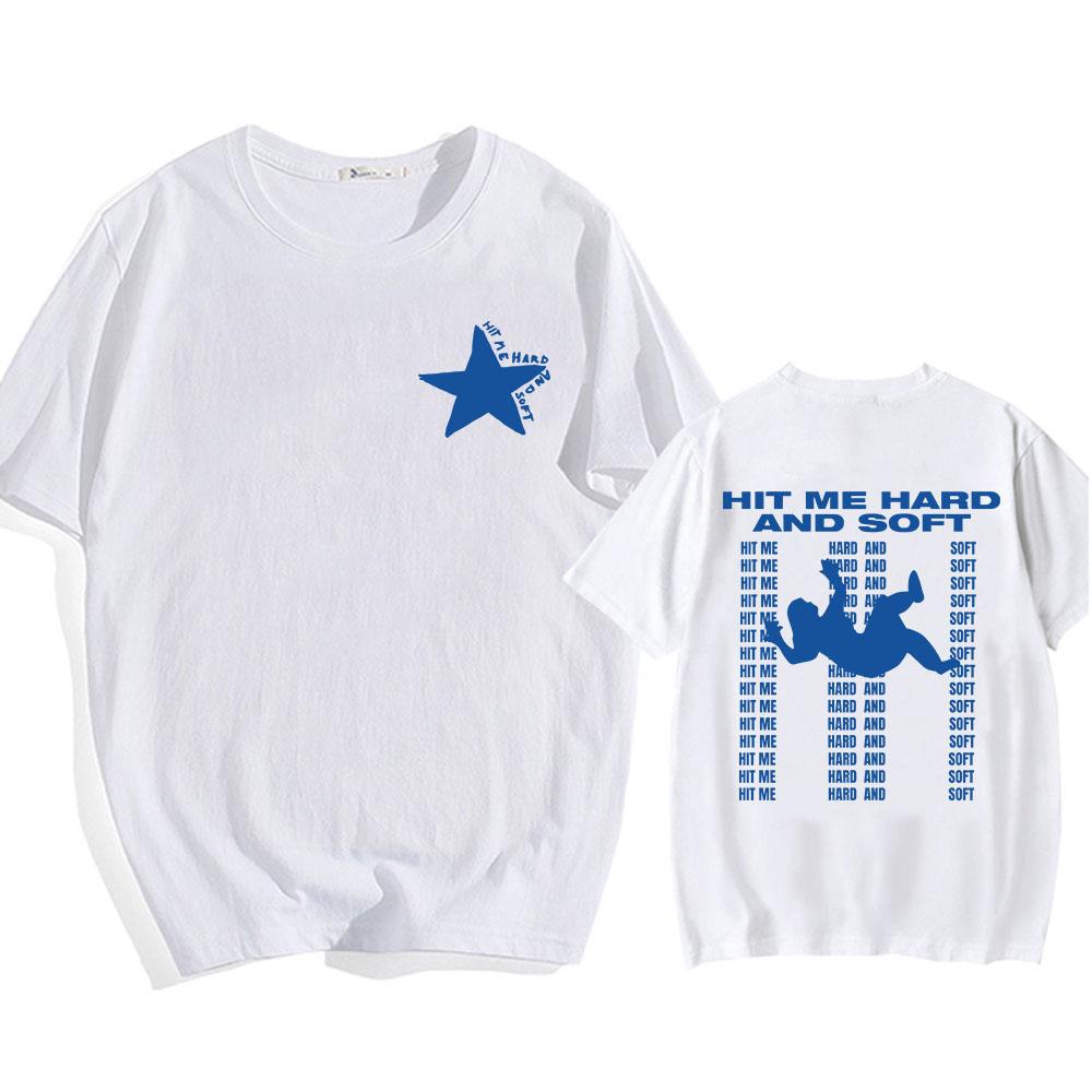 Футболки Hit Me Hard Soft 2024 Album Футболки с графическим принтом Футболки с коротким рукавом для мужчин/женщин из хлопка Повседневные майки Уличная одежда Топы в стиле хип-хоп