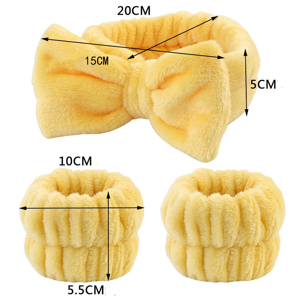 3 шт. повязка на голову с бантом, набор повязок на запястье, полотенце, эластичное, мягкое, для мытья лица, душа, макияжа, йоги, спорта, ухода за кожей, повязка на голову, женские аксессуары