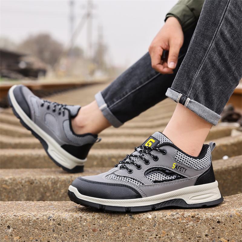 New  Fashion Summer Work Safety Shoes Sneakers Anti Smashing Anti Piercing Soft Anti Slip Wear-resistant Male Boots Footwear