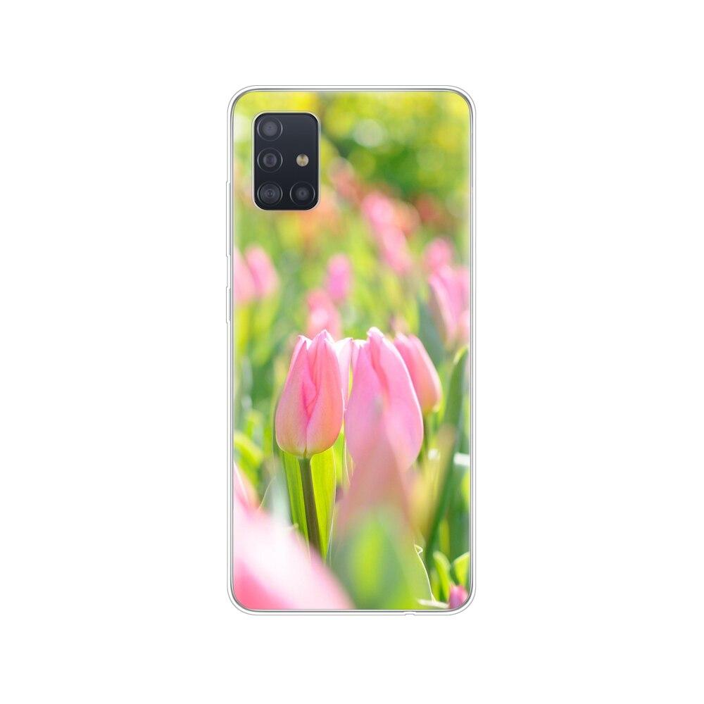 Силиконовый чехол для телефона Samsung Galaxy A51 A31 A41 A71 A01 A81 A91 A30S A20S A50S M30S M40S Тюльпаны Цветок Весеннее поле