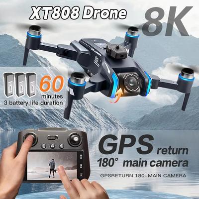 2025 Новый XT808 GPS Дрон 4K Профессиональный HD Двойная Камера Дрон Бесколлекторный Двигатель 5G WIFI FPV Складной RC Квадрокоптер Вертолет Игрушки