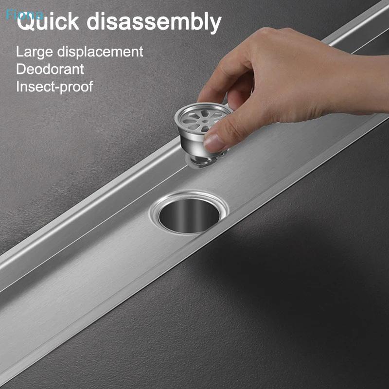 Concealed Stainless Steel Floor Drain - Anti-Odor Linear & Square Shower Drain for Bathroom