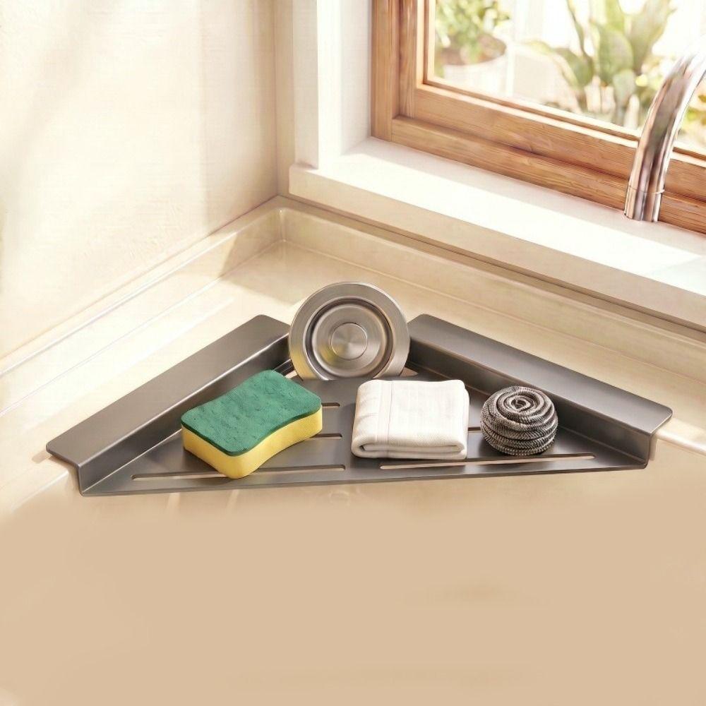 Carbon Steel Sink Sponge Holder Quick Water Drainage Dish Drying Rack Sink Storage Holder Utensil