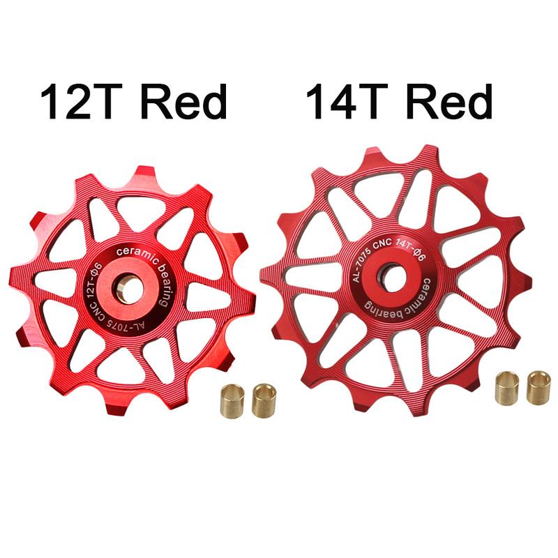 2pcs 12T 14T Bike Ceramic Bearing Rear Derailleur Pulley Guide Roller Idler For SHIMANO SRAM DEORE GX Jockey Wheel Bicycle Parts