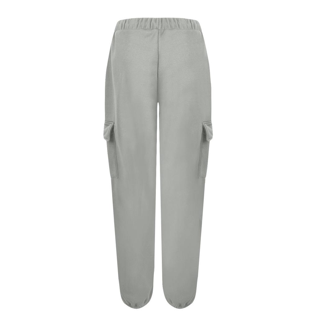 Women's Fashion Sport Solid Color Pocket Casual Sweatpants Pants