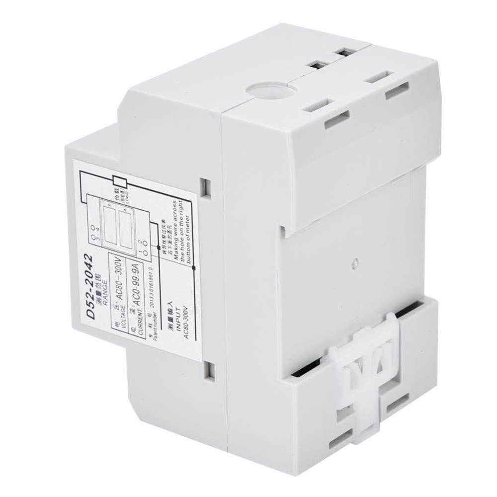 AC80-300V DIN Rail Power Meter AC0-99.9A Current Voltage Meter Power Distribution