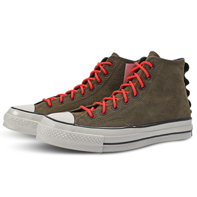 Converse Винтажные повседневные кожаные нескользящие легкие шлепанцы с высоким верхом унисекс оливково-зеленые 1970-х годов