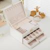 1PC Multifunctional Jewelry Box Large Three-layer Jewelry Storage Box with Lock Earrings Jewelry Box Earrings Storage Box