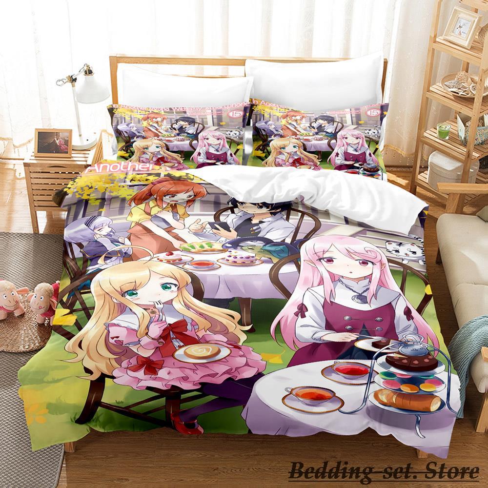 In Another World With My Smartphone Bedding Set Single Twin Full Queen King Size Bed Set Adult Kid Bedroom Duvetcover Sets Anime