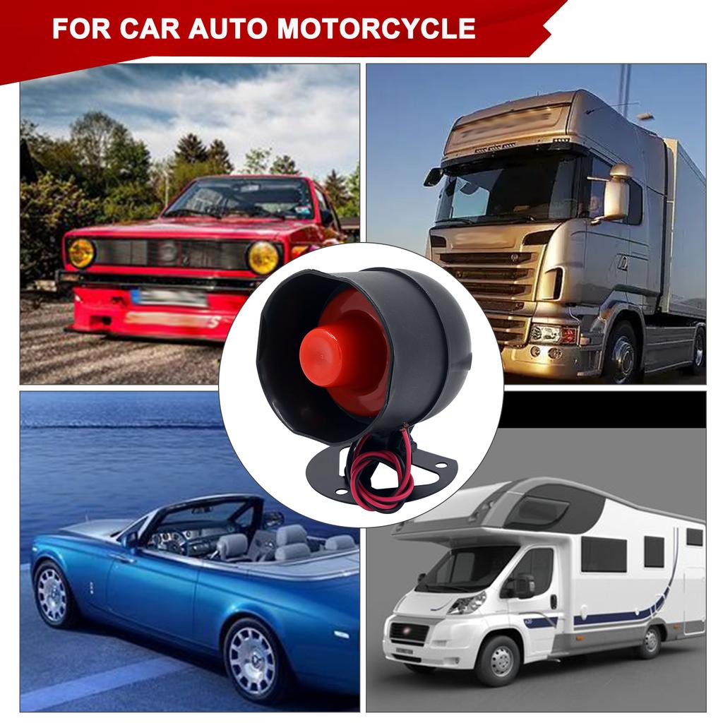 12V Противоугонная автомобильная и мотоциклетная сигнализация с сиреной 105 дБ и монтажным кронштейном