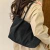Leather Large Capacity Handbag Solid Color Shopper Underarm Bag Versatile Suede Shoulder Bag  Daily