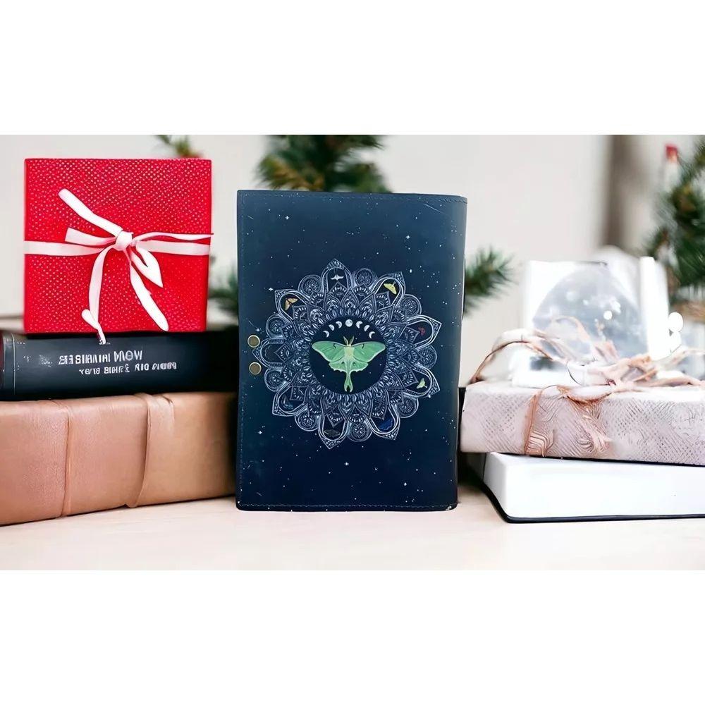 Журнал «Книга теней» с застежкой-замком, винтажная кожа ручной работы Luna Moth
