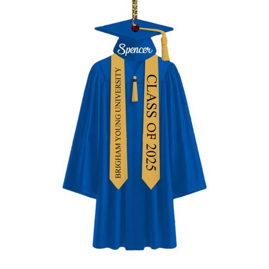 2D персонализированные украшения на выпускной класс 2025 года, подвесное украшение на выпускной с именем на год, акриловый сувенир на память о выпуске средней школы, колледжа, подарок