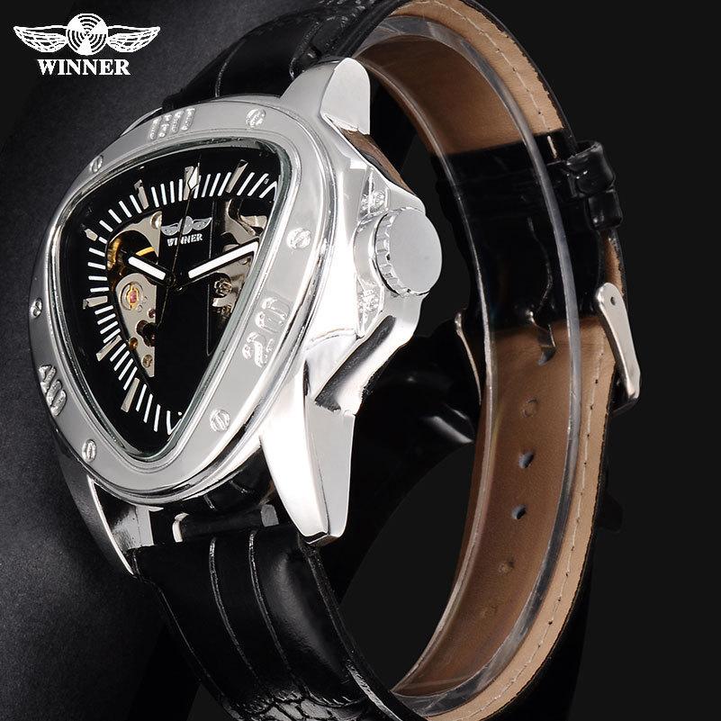 ПОБЕДИТЕЛЬ Мужские модные повседневные автоматические механические часы в форме сердца